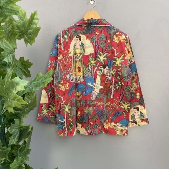BRAND NEW Red Frida khalo Pj Set Cotton Pajama Set Night Wear Pajama Set - Picture 3 of 3